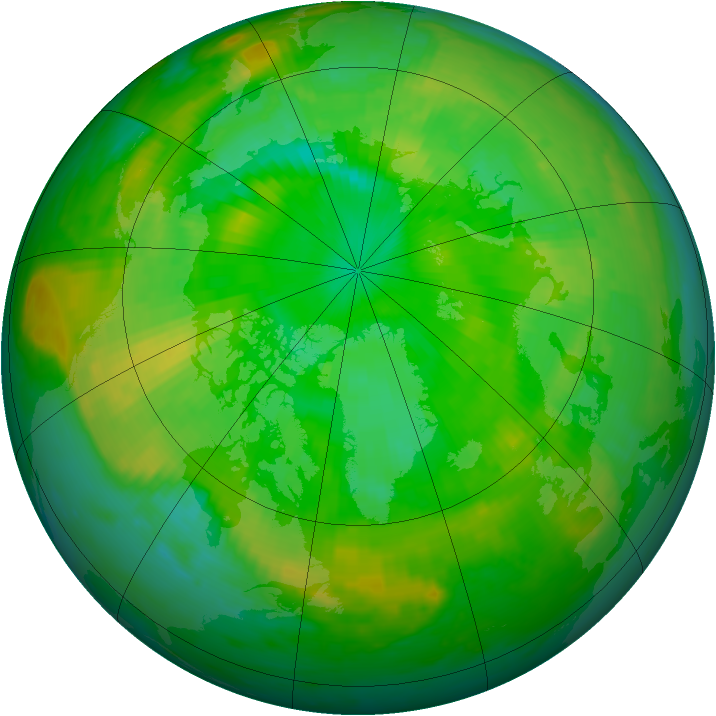 Arctic ozone map for 05 July 1999